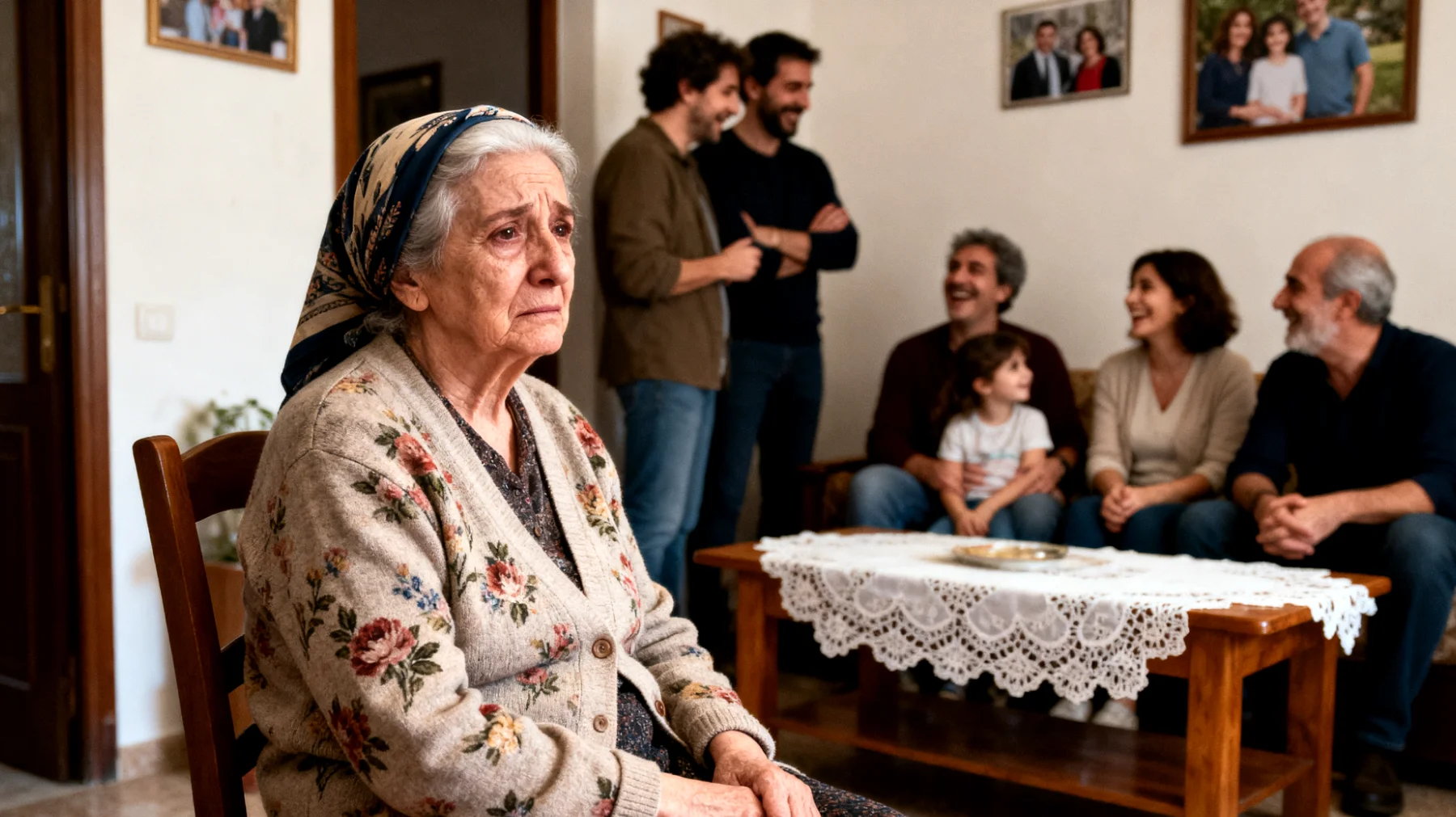 La nonna si sente esclusa e in conflitto con i genitori dei nipoti giovani adulti a causa di divergenze su scelte di vita, interventi educativi del passato non condivisi, e difficoltà nel trovare il proprio ruolo ora che i nipoti sono cresciuti e autonomi"